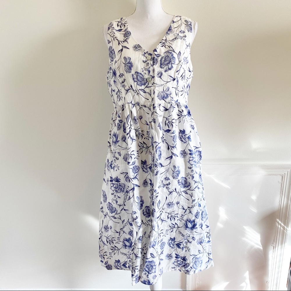 New Cynthia Rowley Linen Floral Midi Dress 10